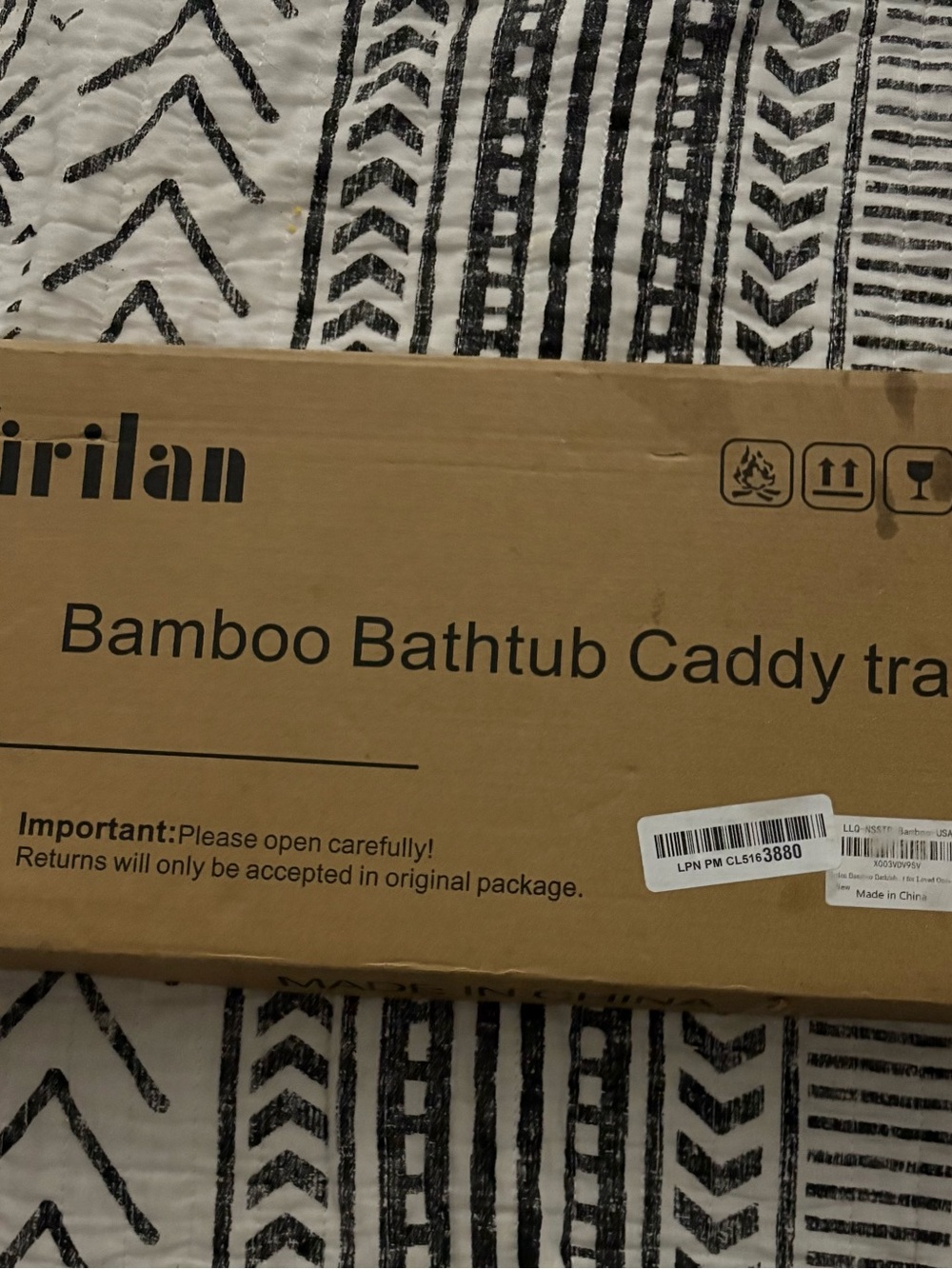 Yirilan Bamboo Bathtub Caddy Tray - Natural Bamboo